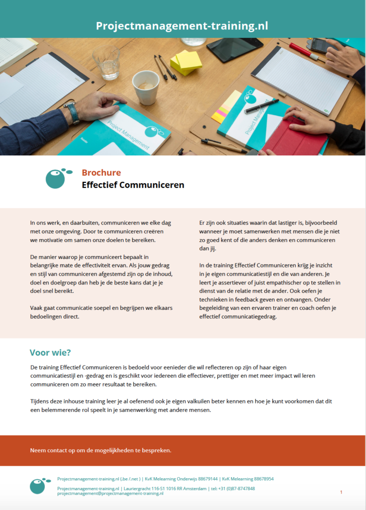 Brochure Effectief Communiceren